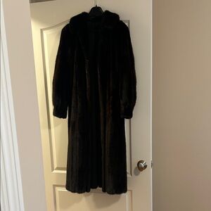 Vintage full length real fur coat
